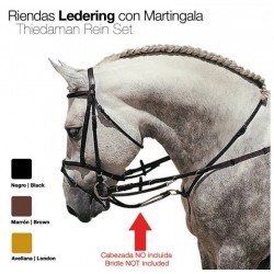 Riendas LEDERING con Martingala. (Cabezada no incluida).